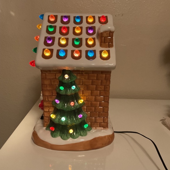 Lighted Ceramic Gingerbread House - Picture 4 of 8